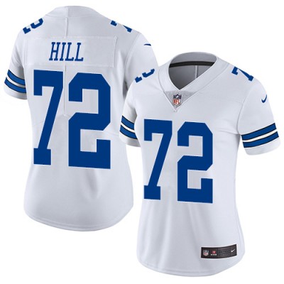 Nike Dallas Cowboys #72 Trysten Hill White Women's Stitched NFL Vapor Untouchable Limited Jersey
